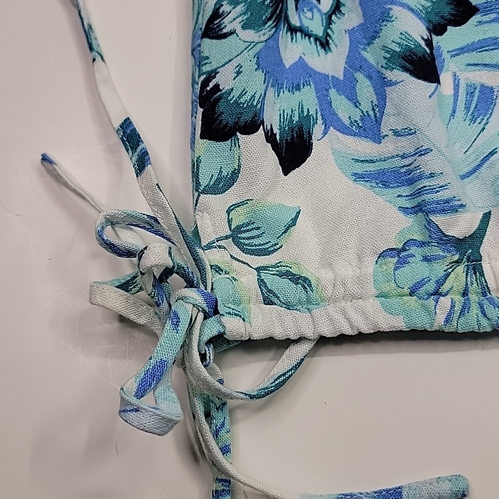 NVLT NWT TROPICAL FLORAL SLEEVELESS LINEN BLEND TOP SZ LARGE - Picture 5 of 13